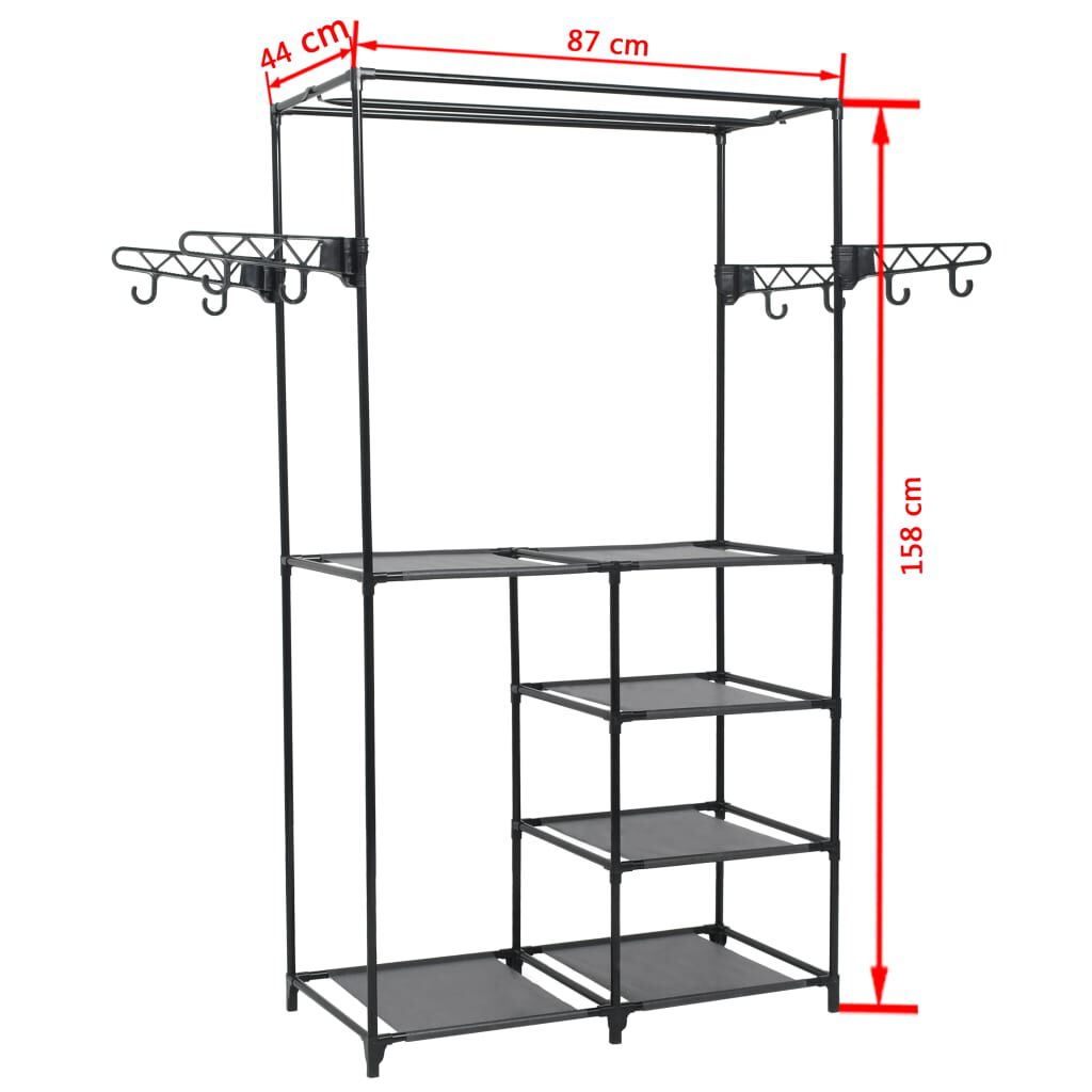 حامل ملابس فولاذ وقماش غير منسوج 158x44x87 سم أسود vidaXL