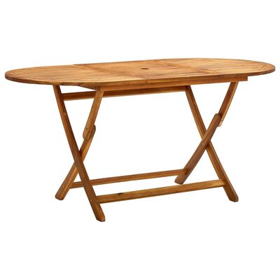 vidaXL طاولة حديقة قابلة للطي 160×85×75 سم خشب سنط صلب