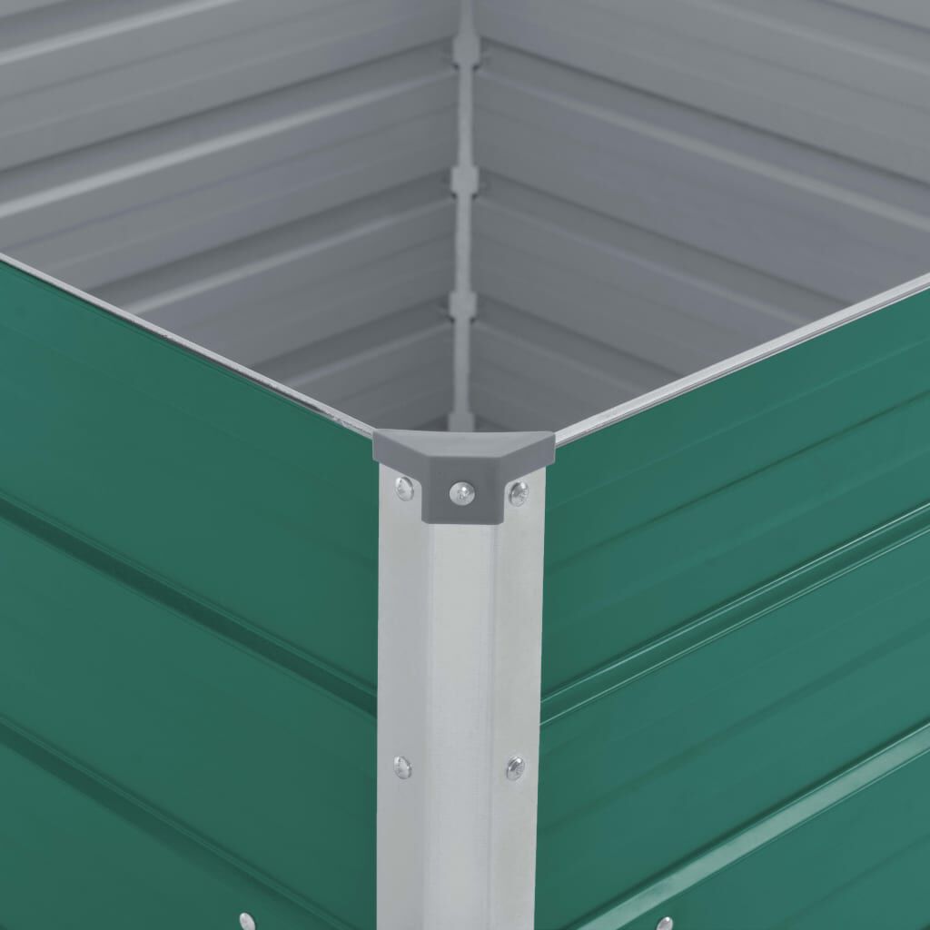 vidaXL حوض حديقة مرتفع 100×100×77 سم فولاذ مجلفن أخضر