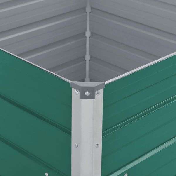 vidaXL حوض حديقة مرتفع 100×100×77 سم فولاذ مجلفن أخضر
