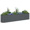vidaXL حوض حديقة مرتفع 400×80×81 سم فولاذ مجلفن رمادي