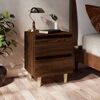 vidaXL خزانة سرير بأرجل خشب صلب أوك بني 40×35×50 سم