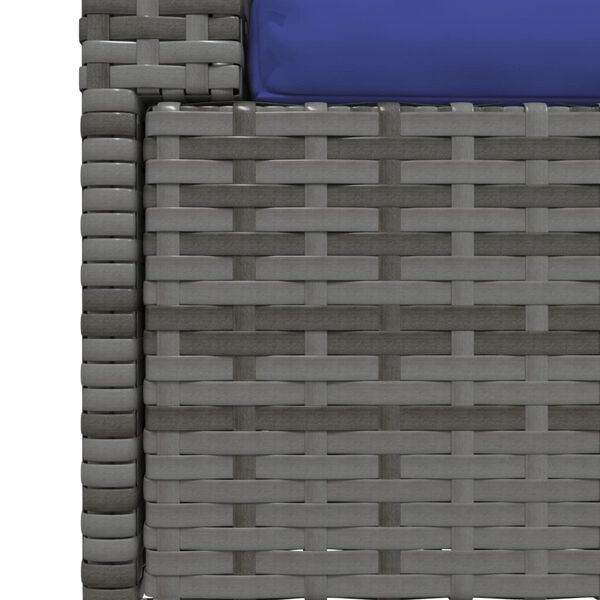 vidaXL أريكة بمقعدين مع وسائد بولي روطان رمادي