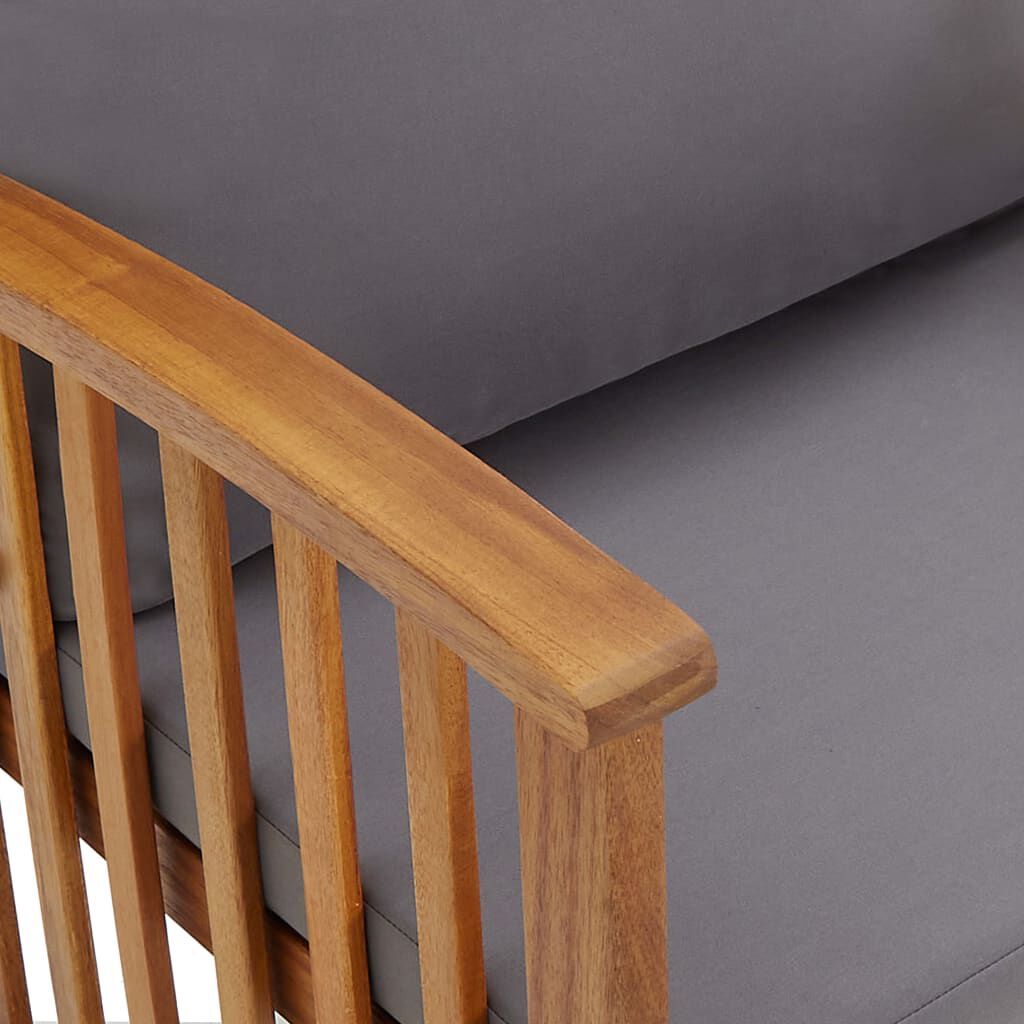 vidaXL مقعد حديقة مع وسائد 119 سم خشب أكاسيا صلب