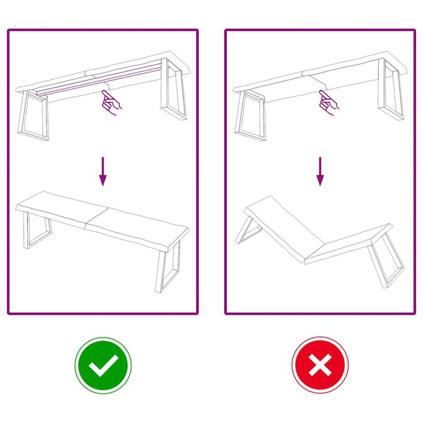 vidaXL سطح طاولة لون بني فاتح 140*40*(2-4) سم خشب صلب معالج وحواف خام
