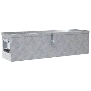 vidaXL صندوق ألومنيوم 80.5&times;22&times;22 سم فضي