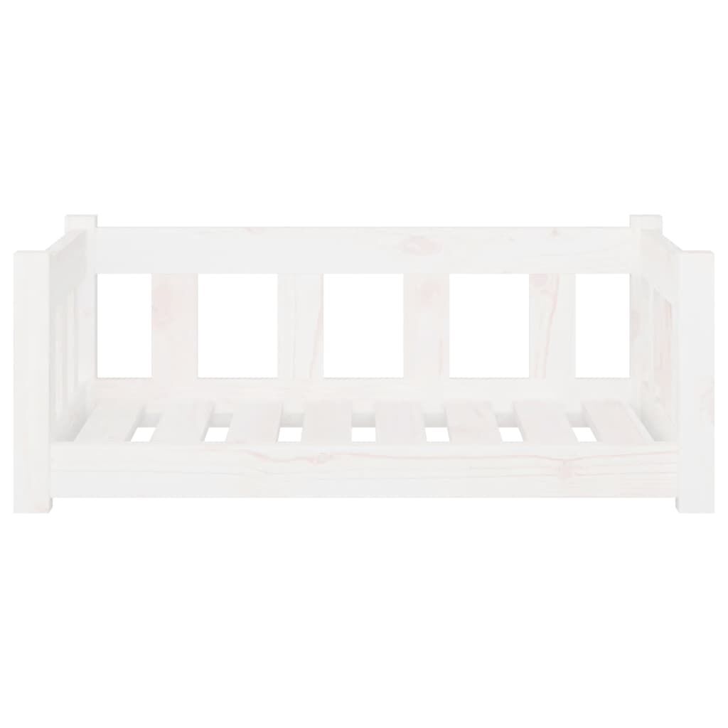 vidaXL سرير كلب لون أبيض 28x55,5x75,5 سم خشب صنوبر صلب