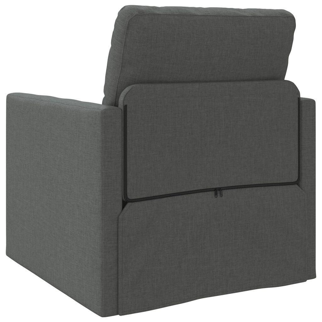 vidaXL سرير أريكة أرضي 2 في 1 لون رمادي داكن 55x174x112 سم قماش