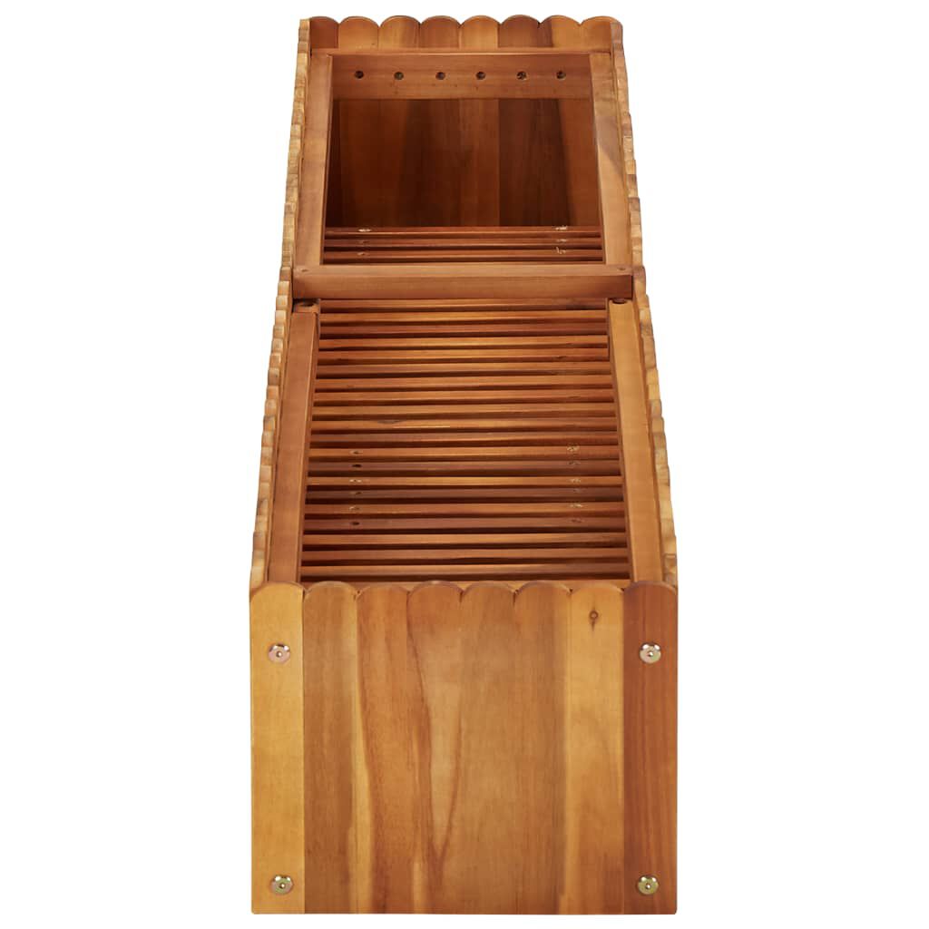 vidaXL حوض حديقة مرتفع 150×30×25 سم خشب أكاسيا صلب