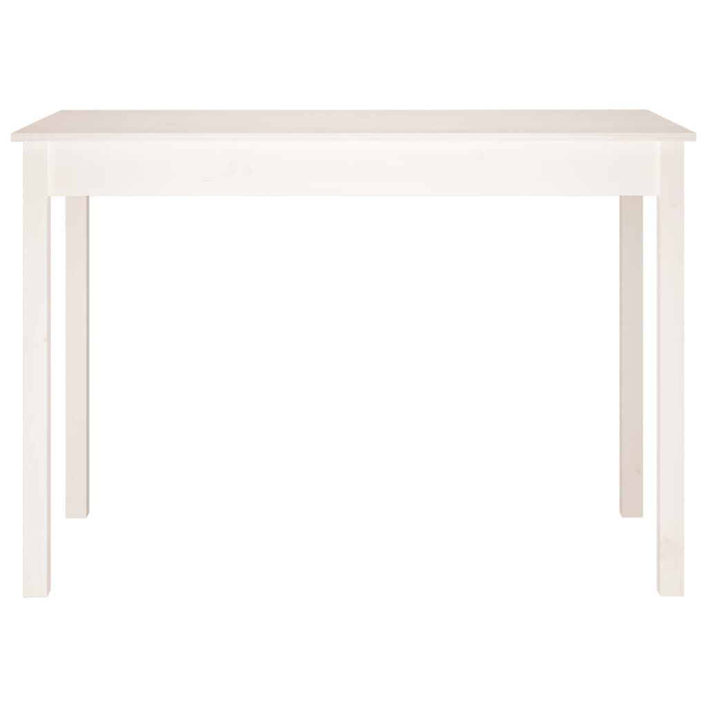 vidaXL طاولة طعام لون أبيض 75x55x110 سم خشب صنوبر صلب