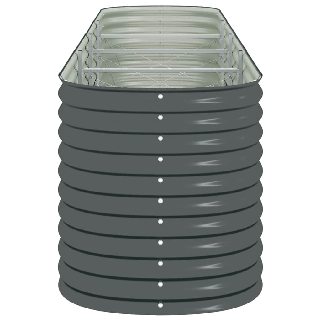 vidaXL حوض حديقة مرتفع 400×80×81 سم فولاذ مجلفن رمادي