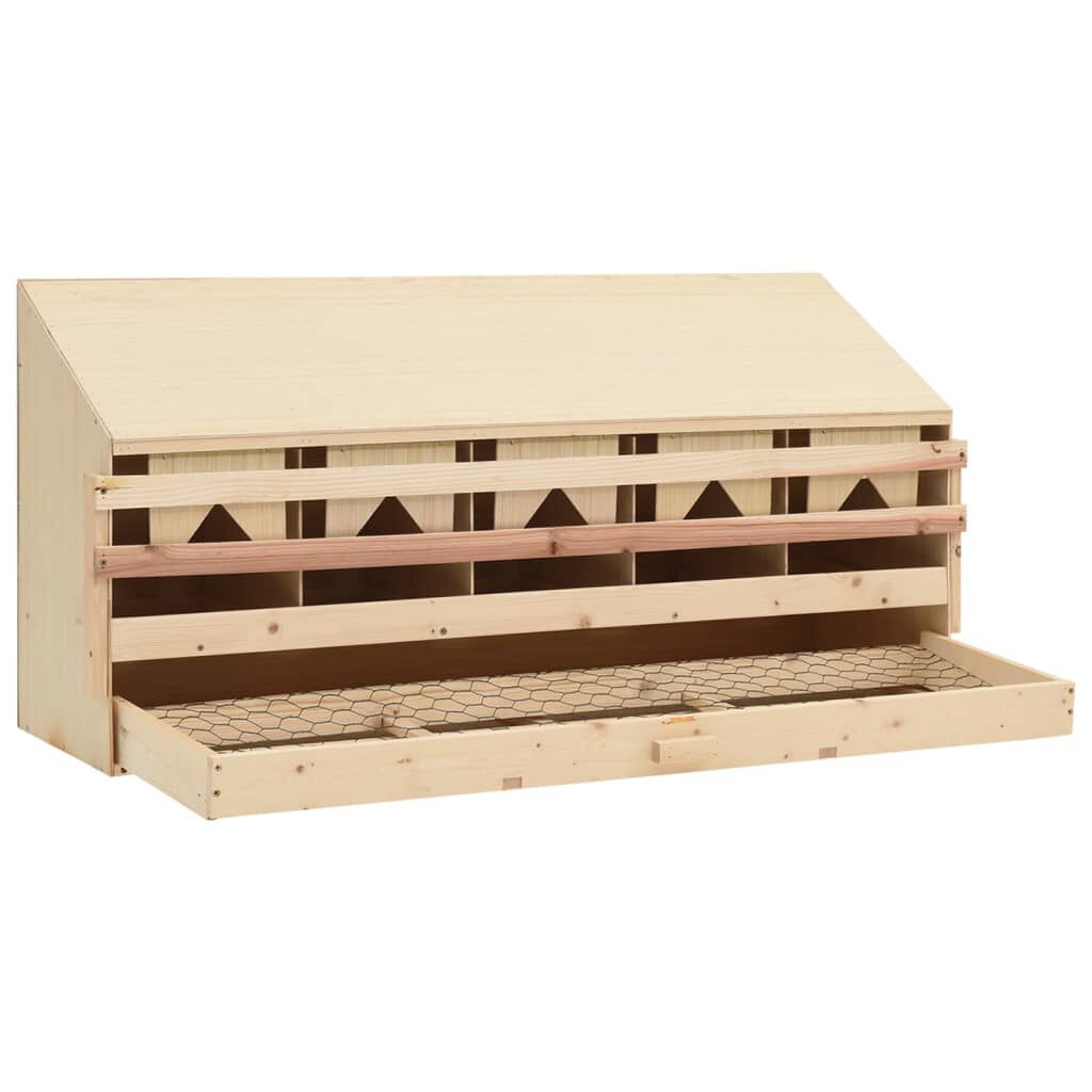 vidaXL عش دجاج 5 حجرات 54x33x117 سم خشب صنوبر صلب