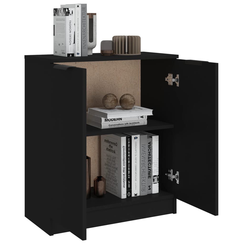 vidaXL خزانة جانبية أسود 60×30×70 سم خشب صناعي