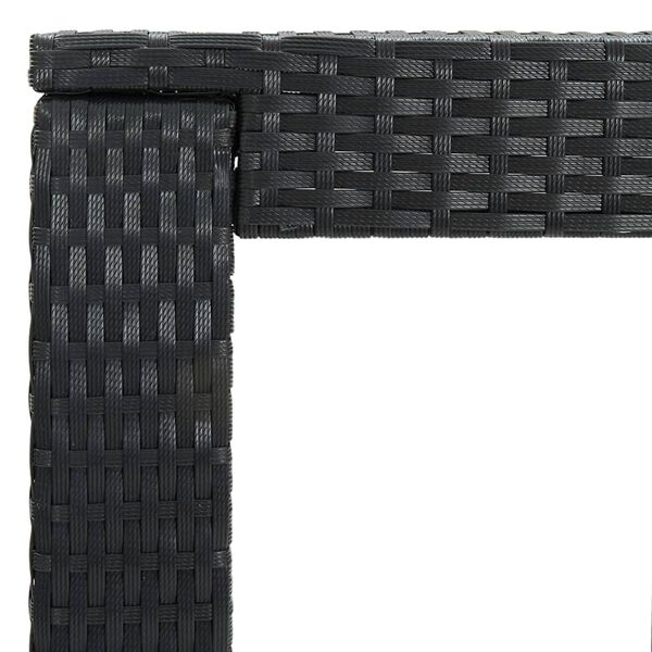 vidaXL طاولة بار للحديقة أسود 60.5×60.5×110.5 سم بولي روطان