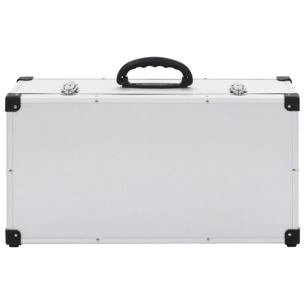 vidaXL صندوق سي دي لـ 80 قرص سي دي ألومنيوم ABS فضي