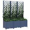 vidaXL حوض حديقة مع تعريشة أزرق رمادي 120×40×136 سم PP
