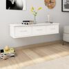 vidaXL رف مع درج جداري أبيض 88×26×18.5 سم خشب صناعي