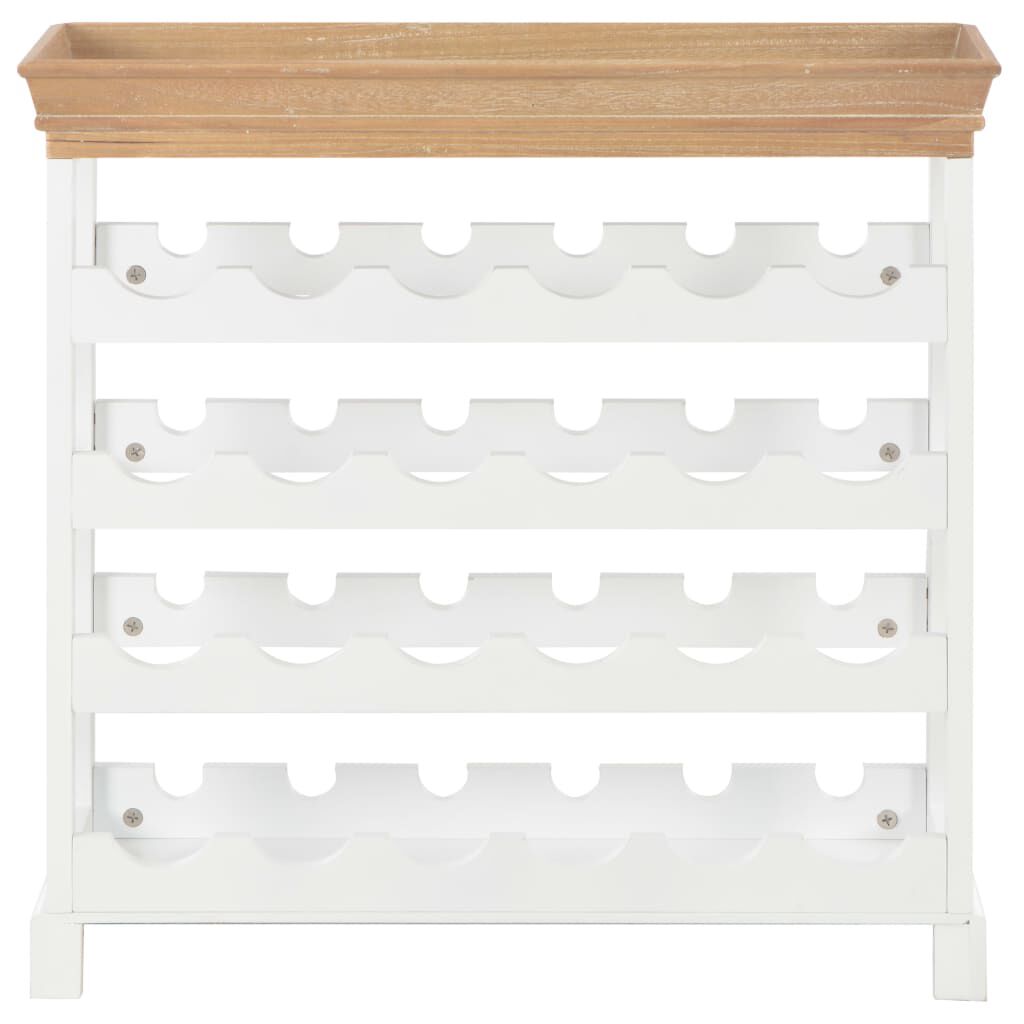 vidaXL خزانة نبيذ أبيض 70×22.5×70.5 سم خشب MDF