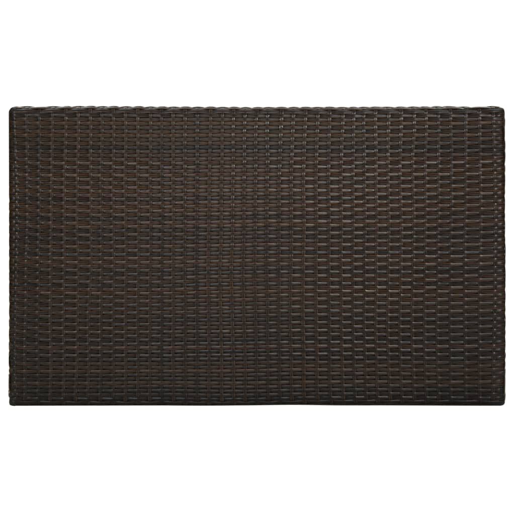 vidaXL طاولة بار حديقة بني 100×60.5×110.5 سم بولي روطان