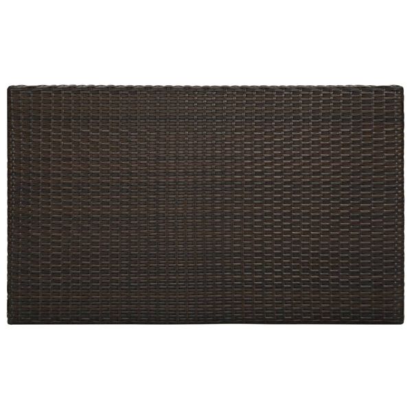 vidaXL طاولة بار حديقة بني 100×60.5×110.5 سم بولي روطان