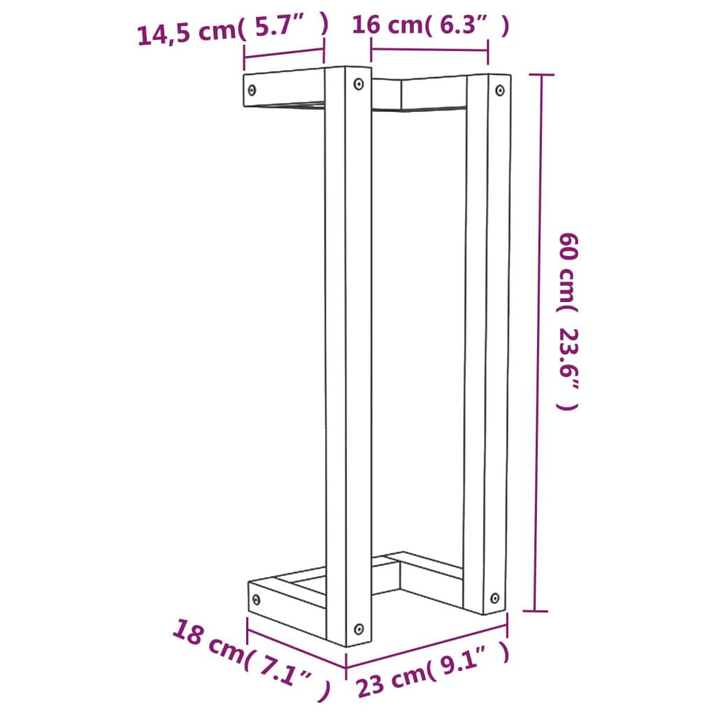 vidaXL حامل مناشف 60x18x23 سم خشب صنوبر صلب