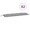 vidaXL وسائد بنش حديقة 2 ق رمادي 150×50×7 سم قماش أكسفورد