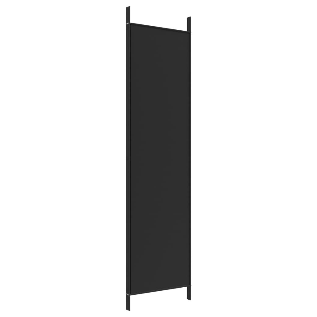 vidaXL مقسم غرفة 3-ألواح أسود 150×200 سم قماش