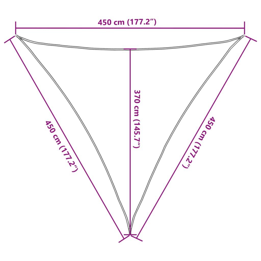 vidaXL مظلة شراعية 160 جم/م² كريمي 4.5×4.5×4.5 م HDPE
