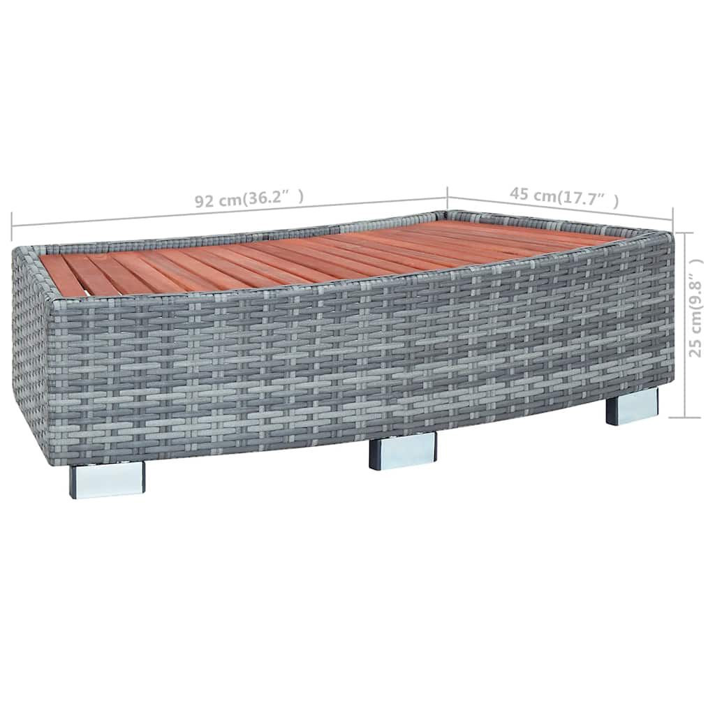 vidaXL سلم حمام سبا رمادي بولي روطان 92×45×25 سم
