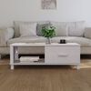 vidaXL طاولة قهوة أبيض 100×55×35 سم خشب صنوبر صلب