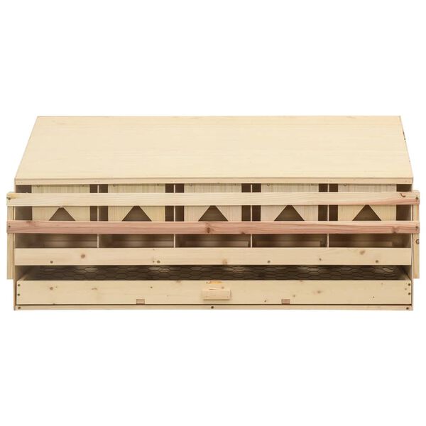 vidaXL عش دجاج 5 حجرات 54x33x117 سم خشب صنوبر صلب