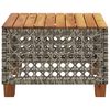 vidaXL طاولة حديقة لون رمادي 36x55x55 سم بولي روطان وخشب أكاسيا