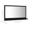 vidaXL مرآة حمام لون أسود 60×10.5×37 سم خشب صناعي