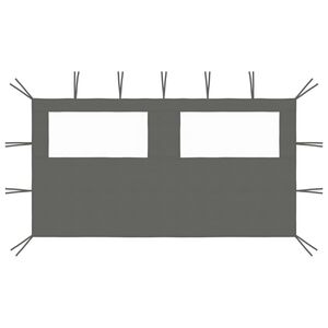 vidaXL جدار شرفة مراقبة جانبي وشبابيك 2x4 م أنثراسيت