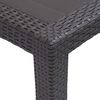 vidaXL طاولة حديقة بني 150×90×72 سم بلاستيك بمظهر روطان