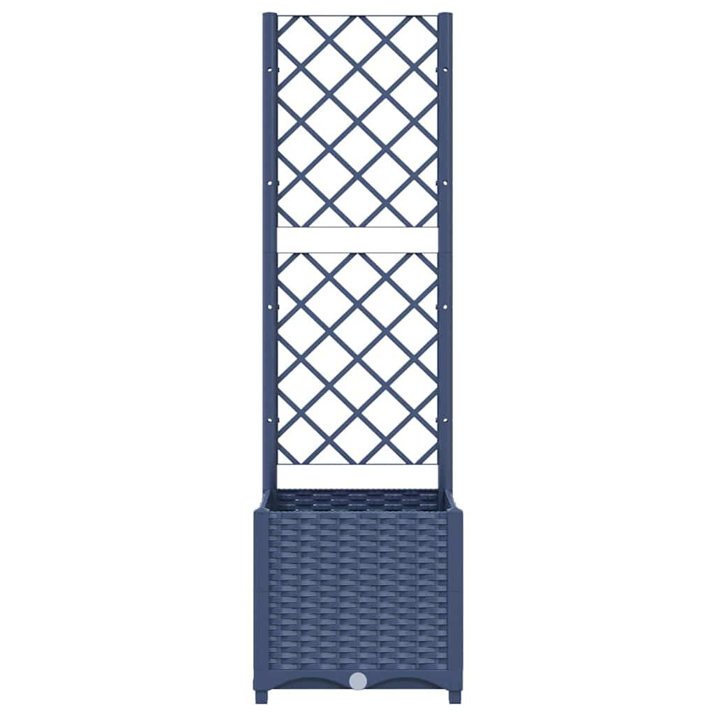 vidaXL حوض حديقة مع تعريشة أزرق رمادي 40×40×136 سم PP