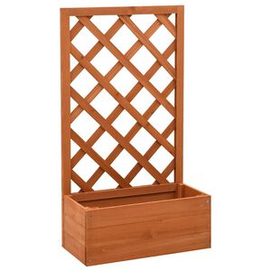 vidaXL حوض زرع تعريشة حديقة برتقالي 50&times;25&times;90 سم خشب تنوب صلب