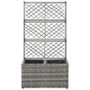 حوض تعريشة زراعي مرتفع مع 2 أصائص 107x30x58 سم بولي روطان رمادي