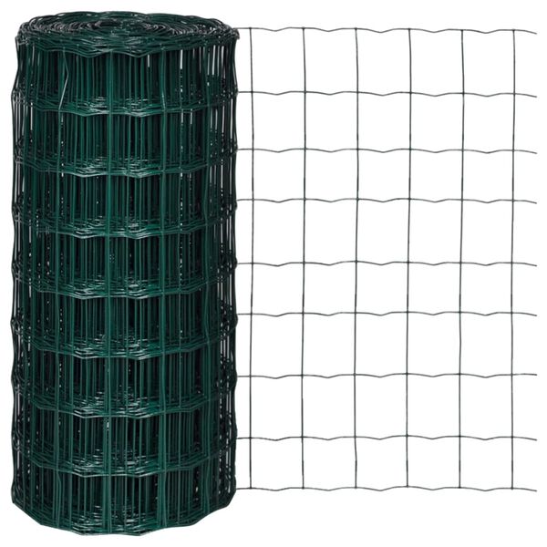 vidaXL سياج يورو فولاذ 0,8x25 متر أخضر