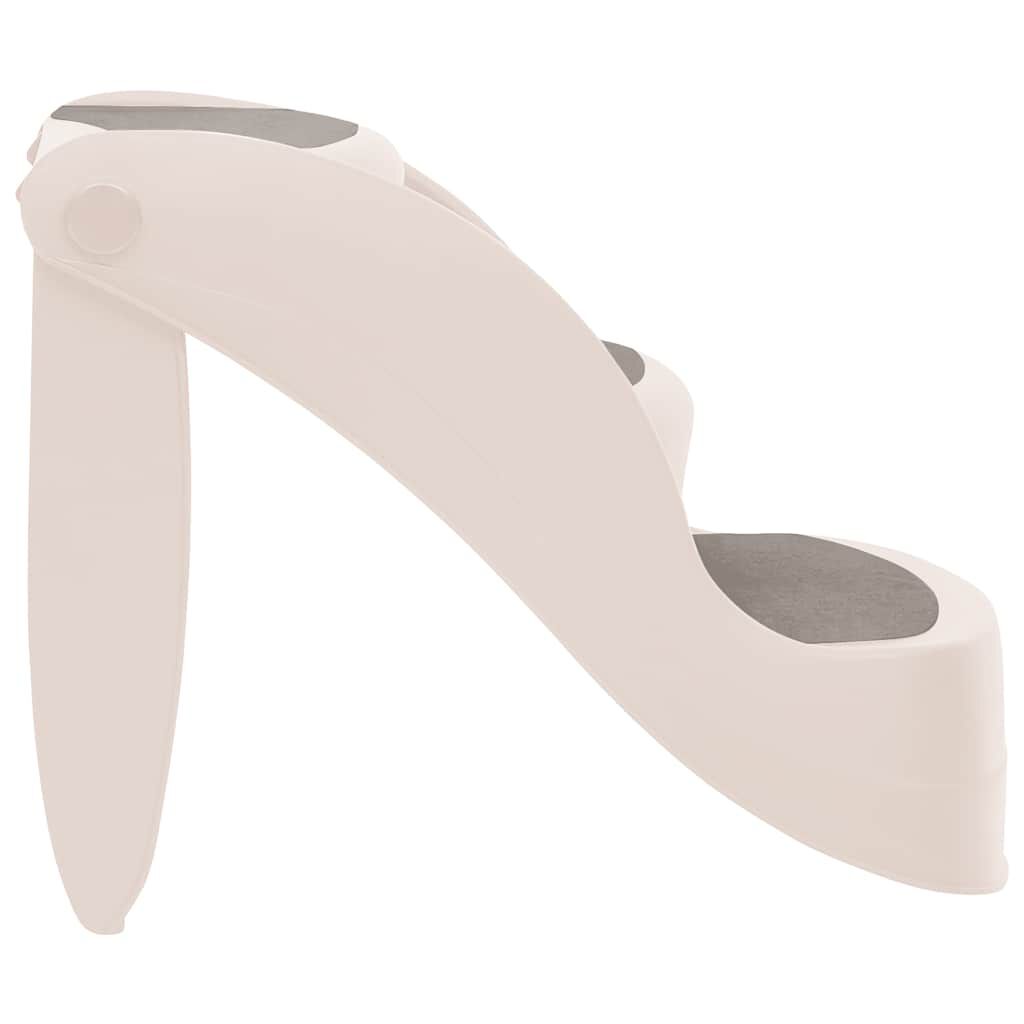 vidaXL سلم كلاب قابل للطي 3 درجات كريمي 50×38×38 سم بلاستيك