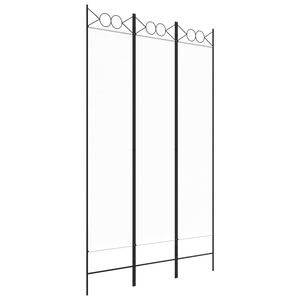 vidaXL مقسم غرفة 3-ألواح أبيض 120×200 سم قماش