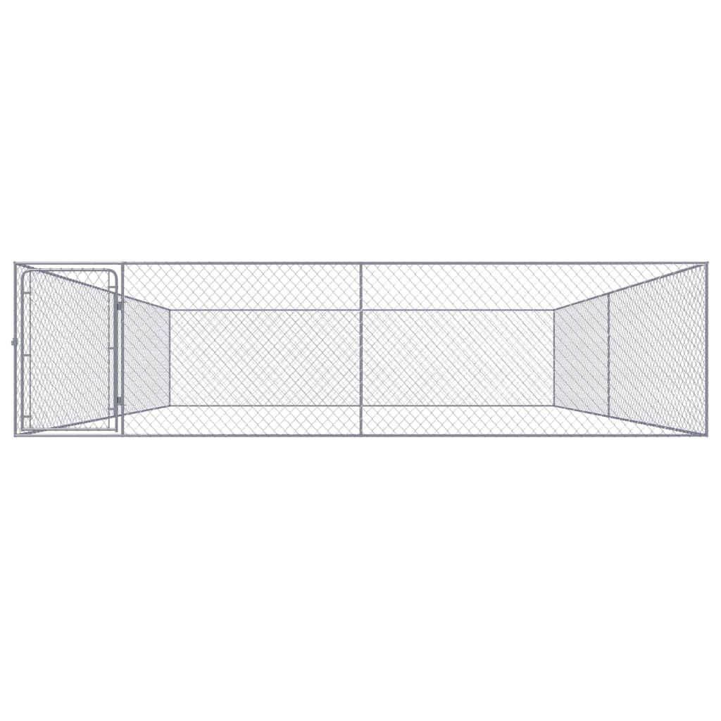 vidaXL بيت كلب خارجي فولاذ مجلفن 1x4x4 م