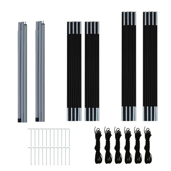 vidaXL خيمة تخييم تتسع لـ 6 أشخاص رمادي وبرتقالي