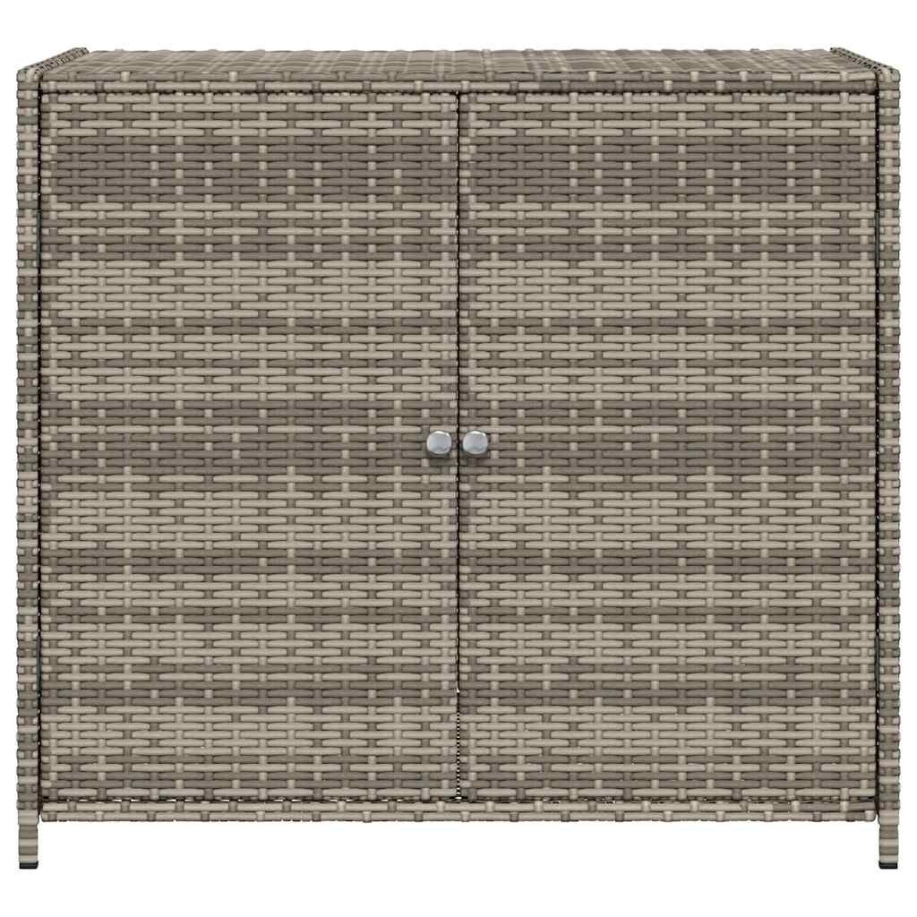 vidaXL خزانة تخزين حديقة لون رمادي 76x45x83 سم بولي روطان