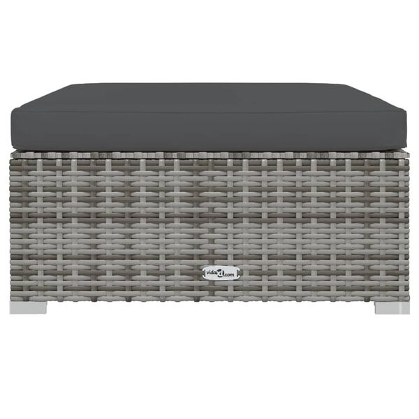 vidaXL عدد 6 قطع طقم جلسة حديقة مع وسائد بولي روطان رمادي