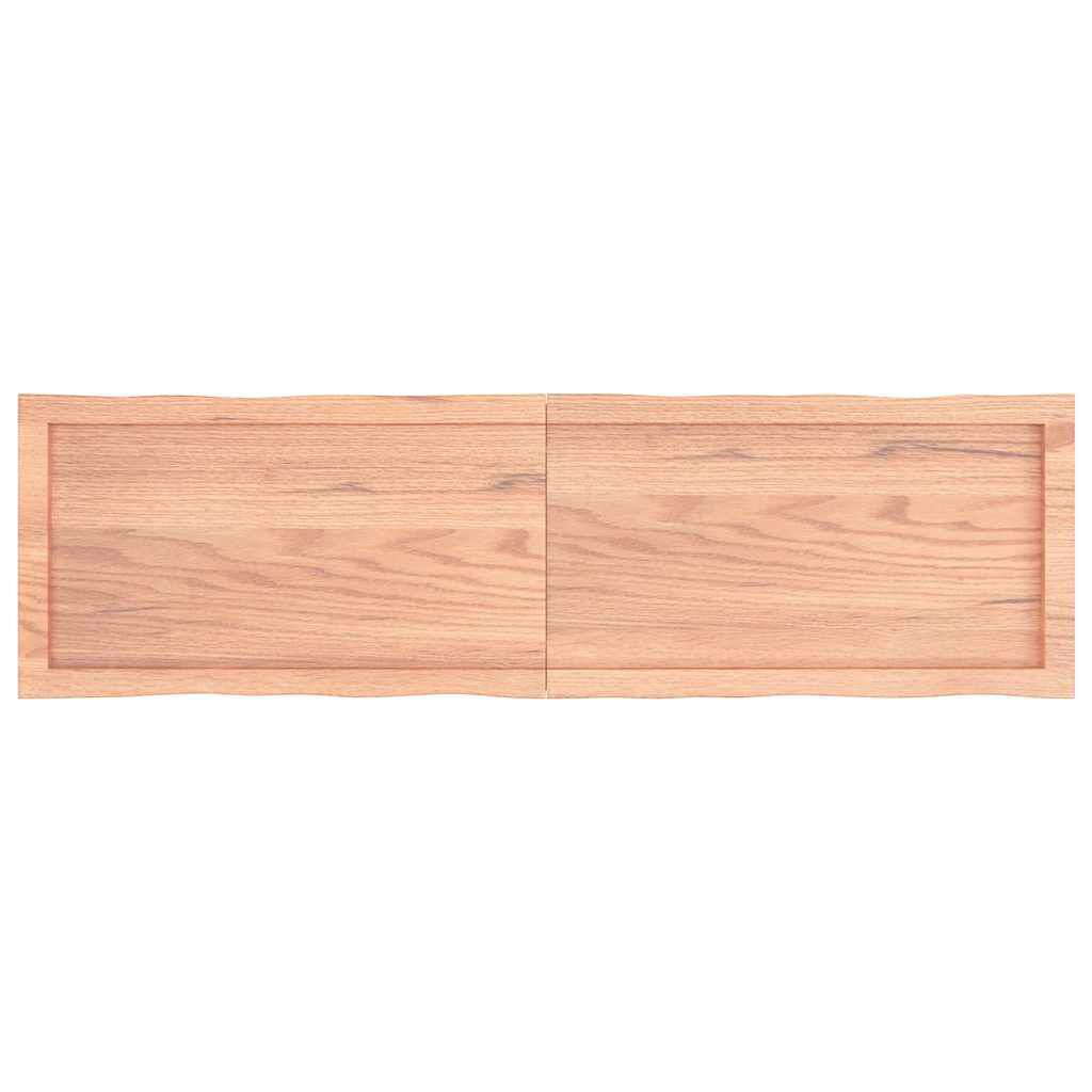 vidaXL سطح طاولة لون بني فاتح 140*40*(2-4) سم خشب صلب معالج وحواف خام