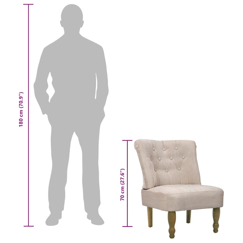 vidaXL كرسي فرنسي كريمي قماش