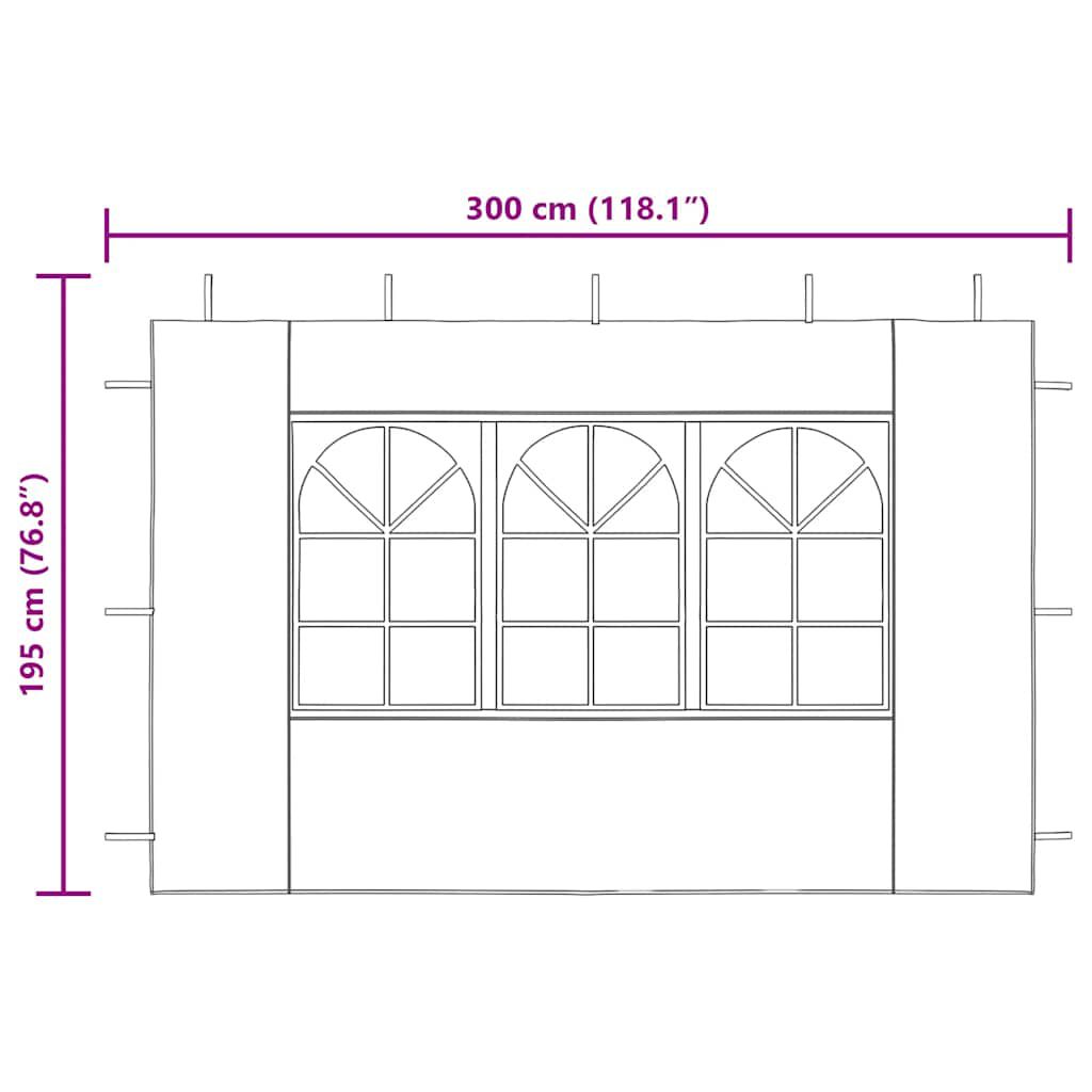 vidaXL جدار خيمة حفلات 2 ق مع نافذة PE أخضر