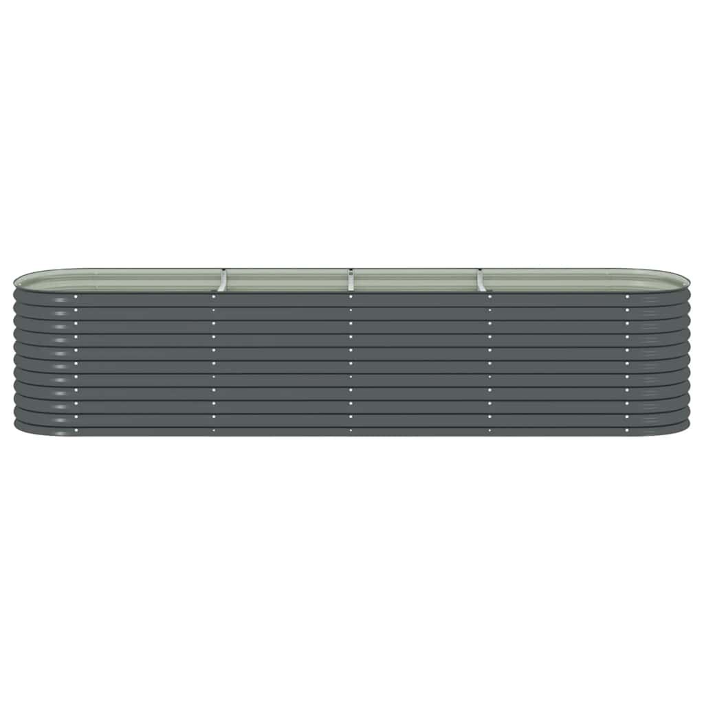 vidaXL حوض حديقة مرتفع 400×80×81 سم فولاذ مجلفن رمادي