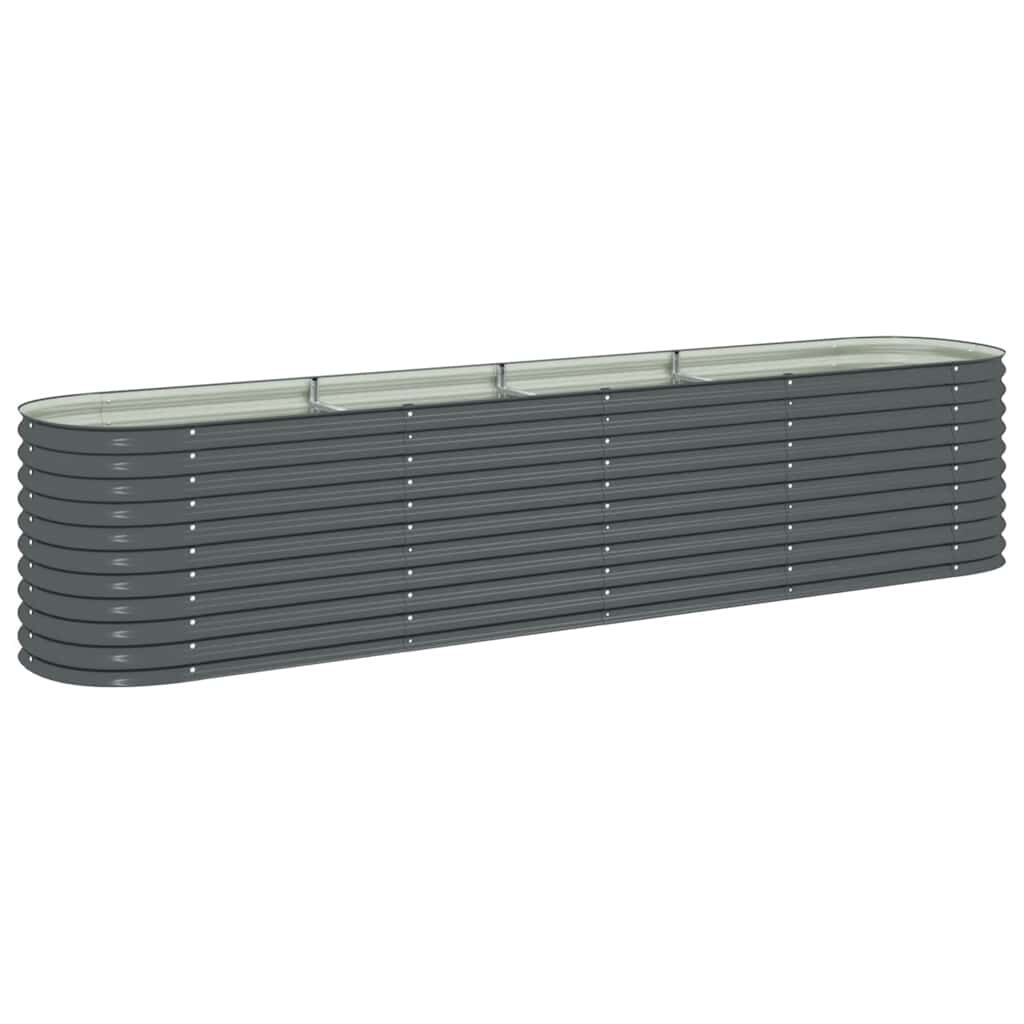 vidaXL حوض حديقة مرتفع 400×80×81 سم فولاذ مجلفن رمادي